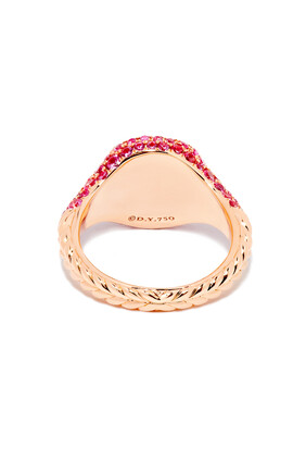 Chevron Pinky Ring, 18K Rose Gold & Pink Sapphires